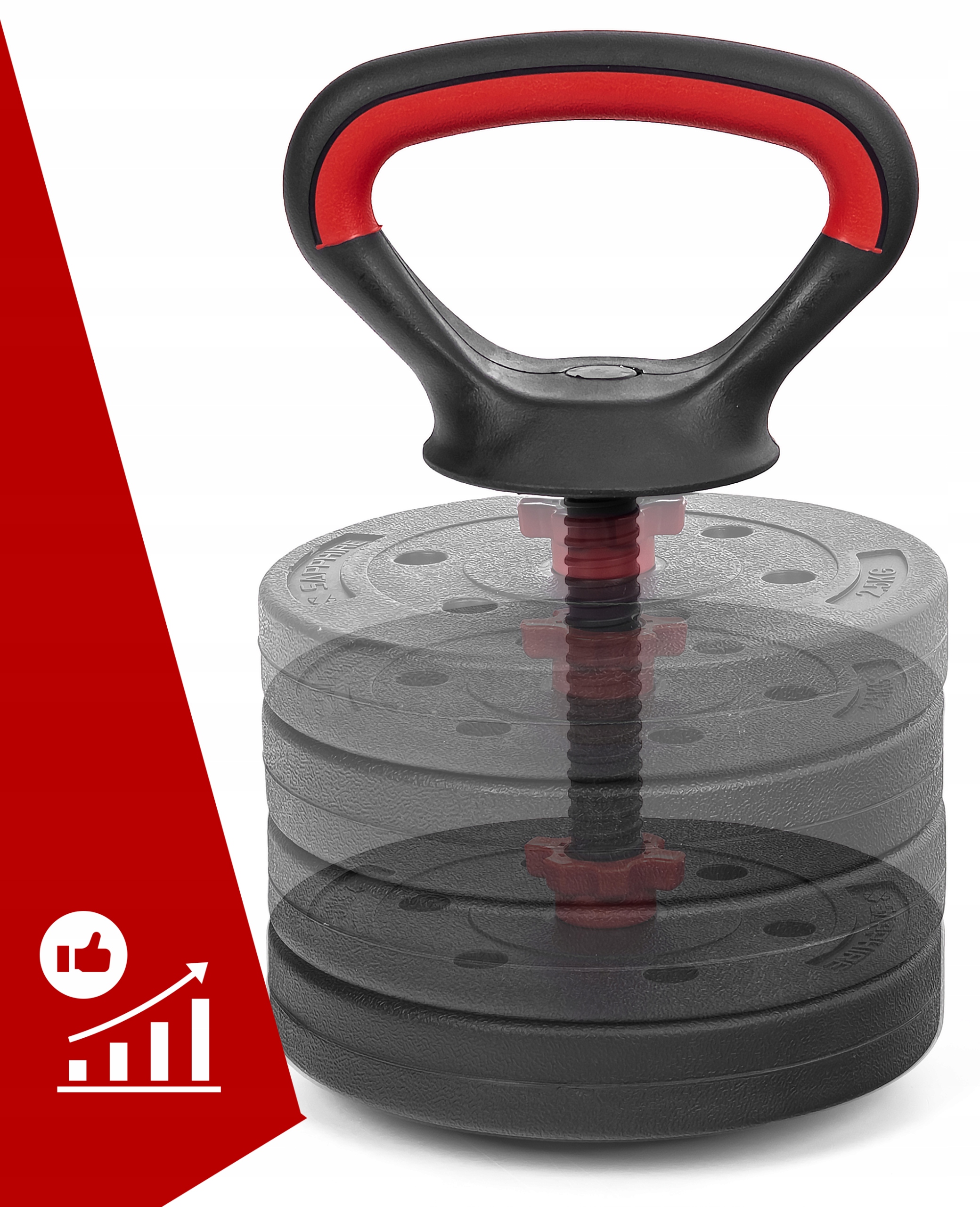 Hantle regulowane 6w1 sztanga kettlebell Sapphire SG-1120K 2x20kg 