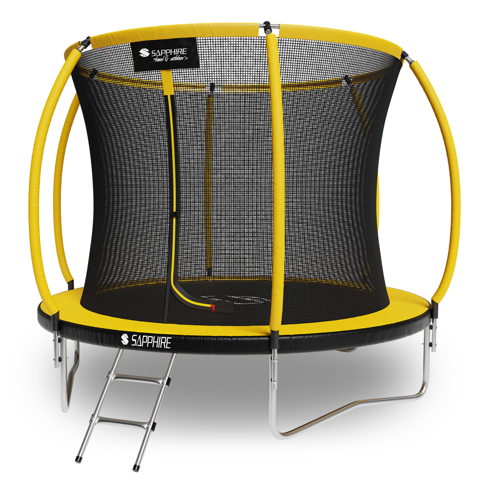 Trampolina Sapphire ST-1010W 10FT 312 cm z siatką wewnętrzną + drabinka GRATIS - pomarańczowa