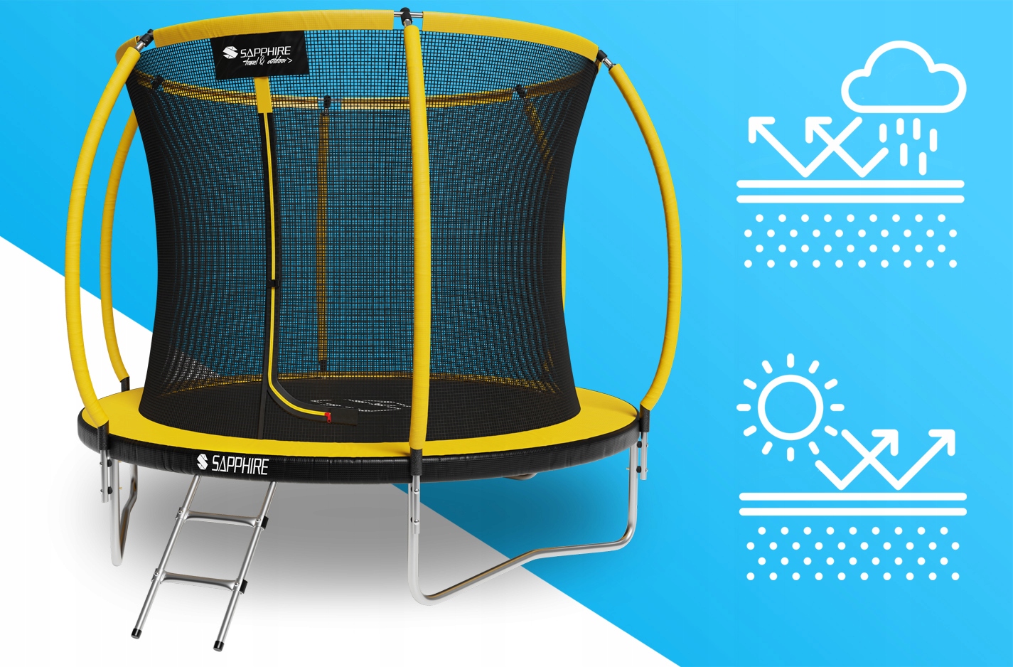 Trampolina Sapphire ST-1010W 10FT 312 cm z siatką wewnętrzną + drabinka GRATIS - pomarańczowa