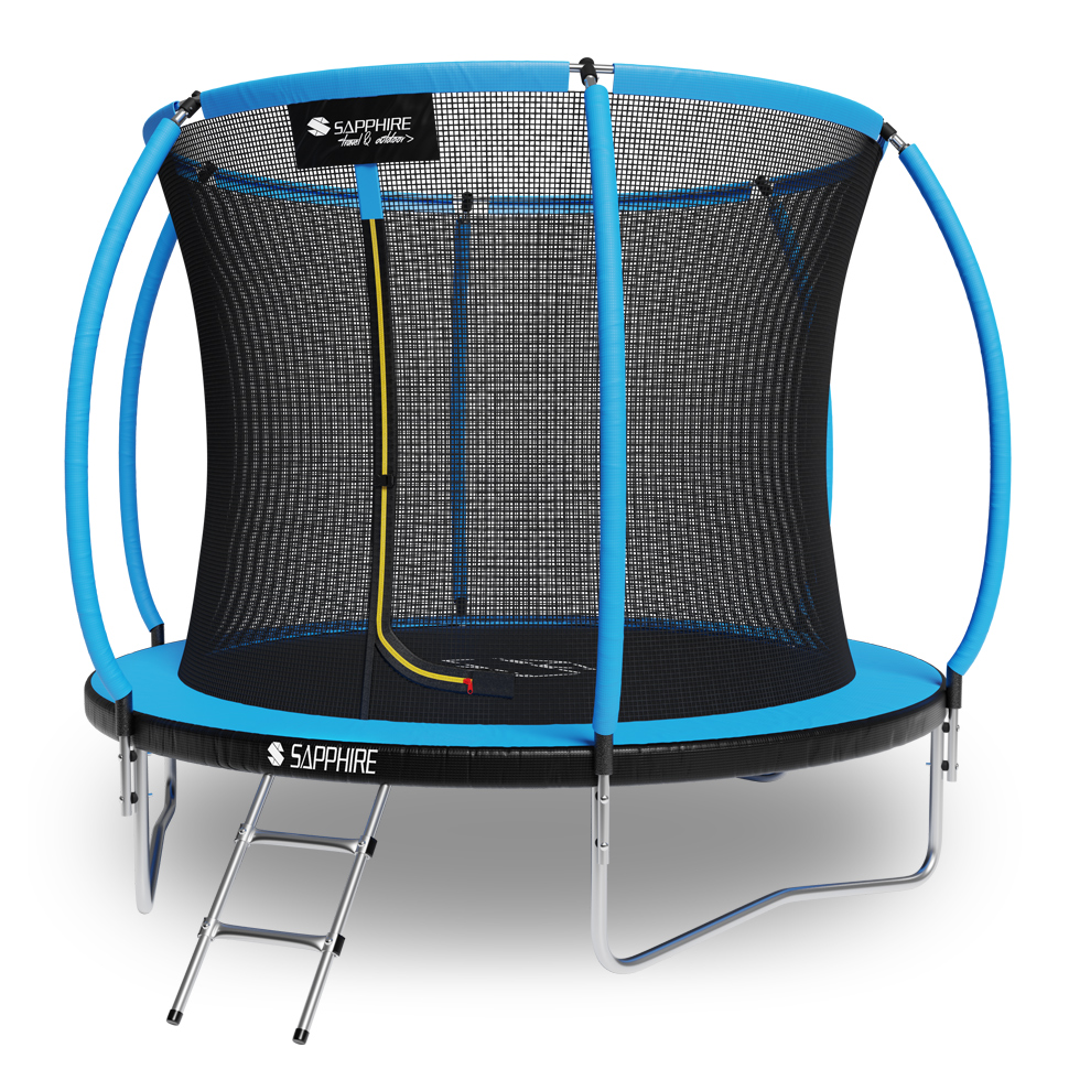 Trampolina Sapphire ST-1010W 10FT 312 cm z siatką wewnętrzną + drabinka GRATIS - niebieska