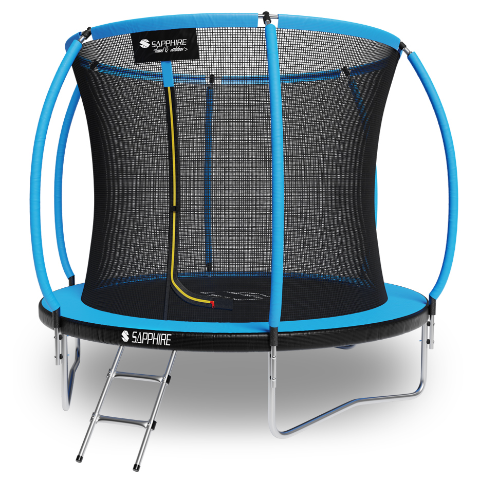 Trampolina Sapphire ST-8080W 8FT 252 cm z siatką wewnętrzną + drabinka GRATIS - niebieska