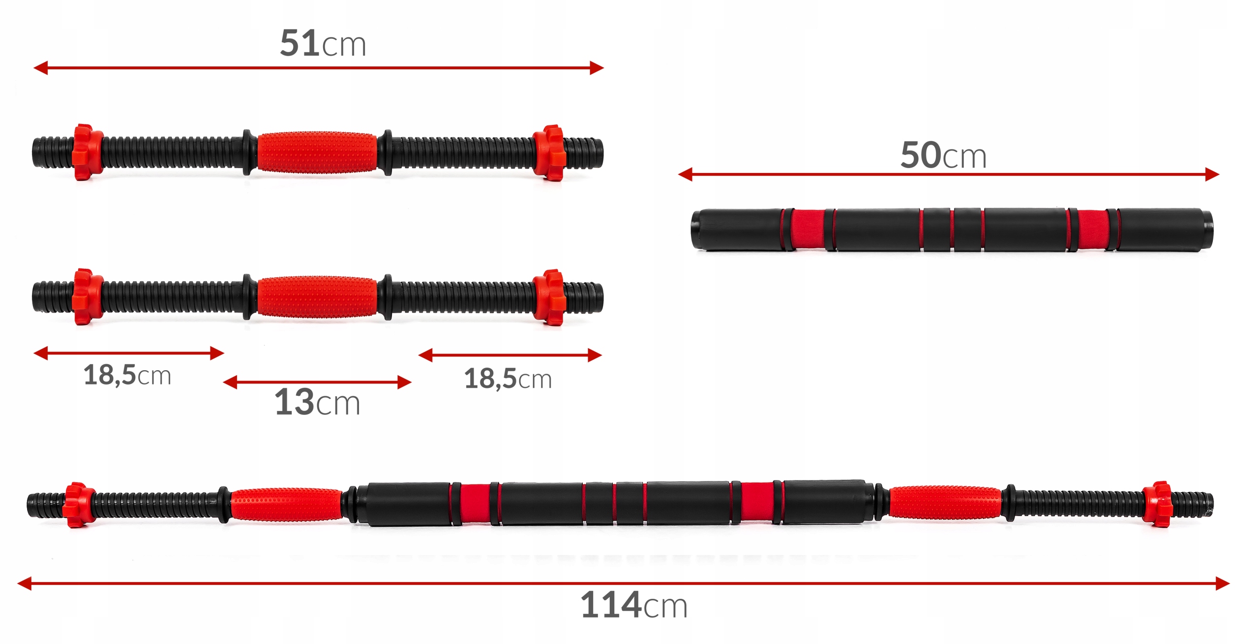 Zestaw gryfów Sapphire SG-25114 51cm/26mm z łącznikiem 114 cm