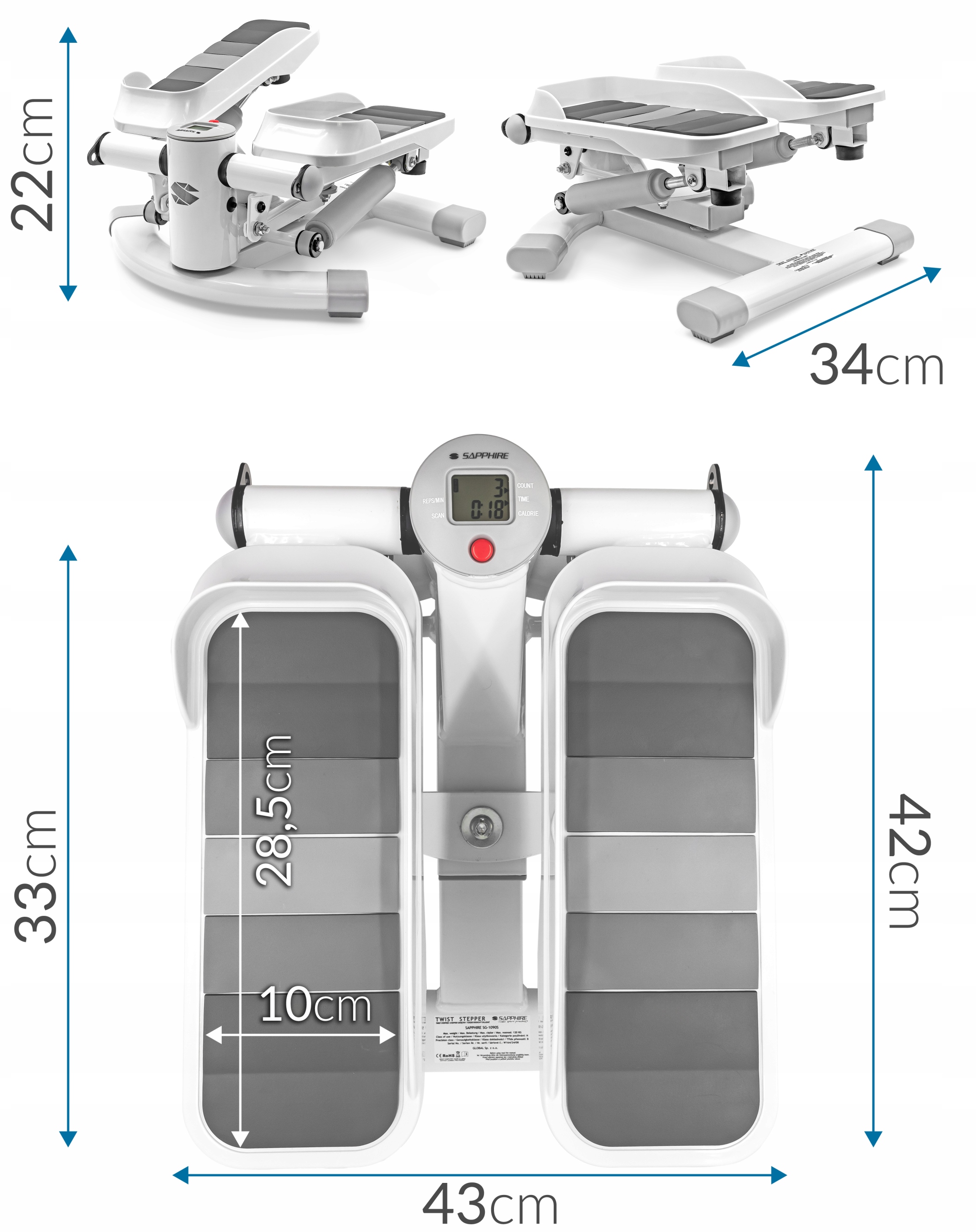 Stepper skrętny z linkami Sapphire SG-1090S