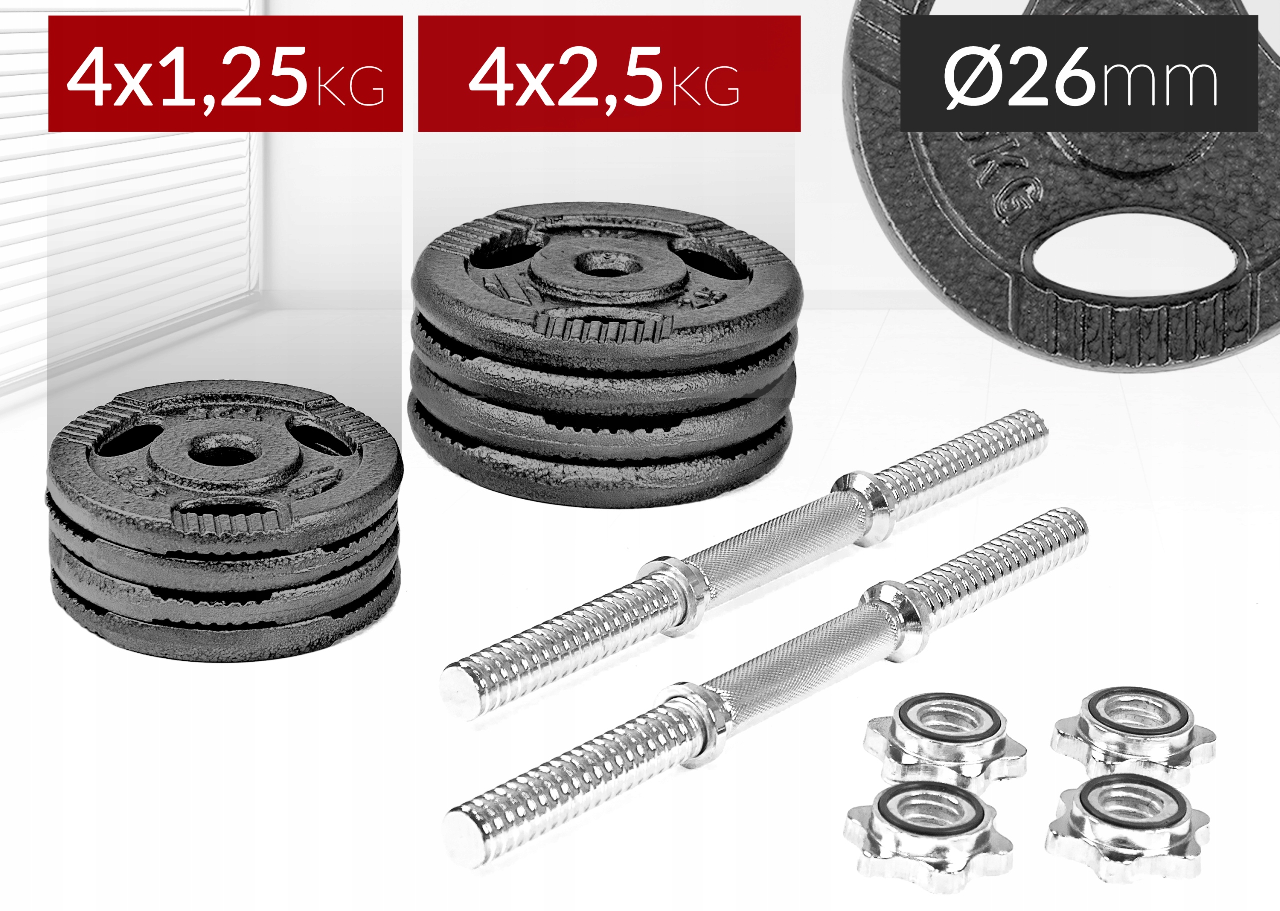 Hantle żeliwne Xylo 2x10 kg z kategorii Hantle regulowane, marka Xylo 