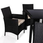 Zestaw mebli z technorattanu ST-810 Torino - stół + 6 krzeseł - czarny